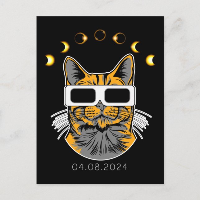 Cartão Postal Visualizador Solar de Cat Solar Eclipse Total 8 de (Frente)