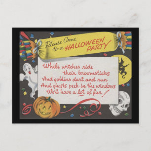 Cartão Postal Vitage Spooky Halloween 4
