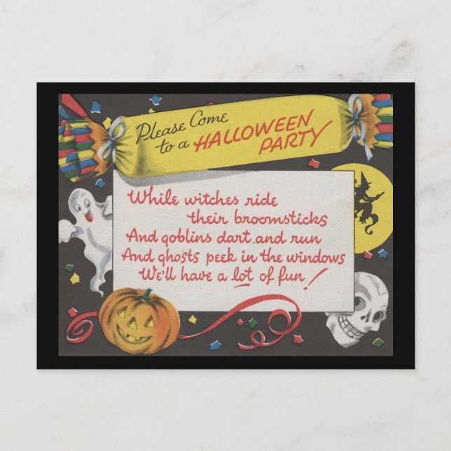 Cartão Postal Vitage Spooky Halloween 4 (Frente)