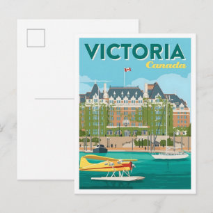 Cartão Postal Vitória Canadá Arte Viagem Vintage 