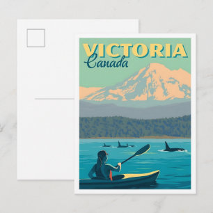 Cartão Postal Vitória Canadá Viagem Vintage 