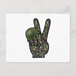 Cartão Postal Vitória da Mão de Camuflagem / Sinal de Paz