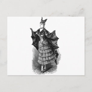 Cartão Postal Vitoriano/Batgirl gótica/Costume de Bat