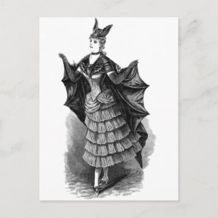 Cartão Postal Vitoriano/Batgirl gótica/Costume de Bat