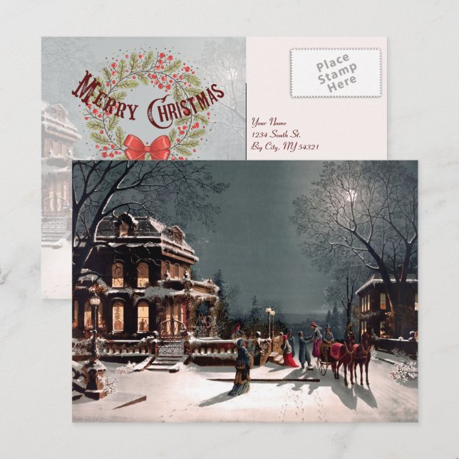 Cartão postal vitoriano do partido vitoriano (Frente/Verso)