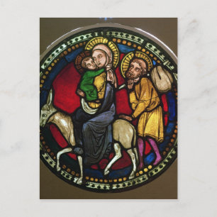 Cartão Postal Vitral que retrata a Fuga para o Egito