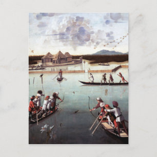 Cartão Postal Vittore Carpaccio Caça na Lagoa