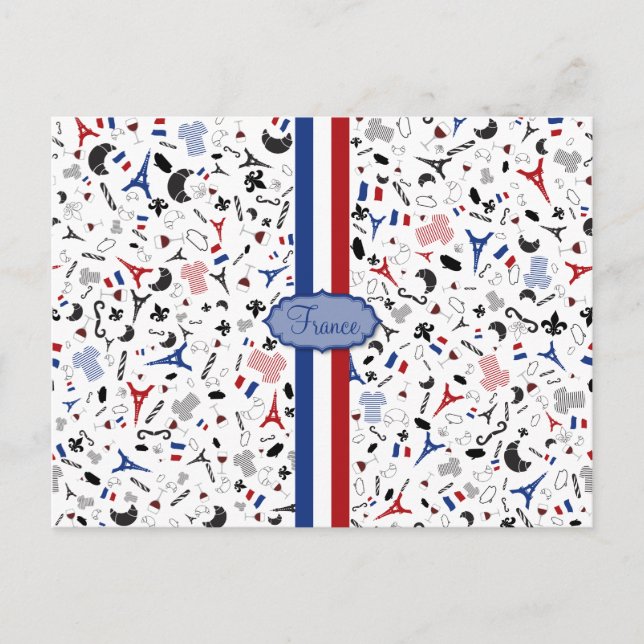 Cartão Postal Viva a França (Frente)