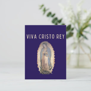 Cartão Postal Viva Cristo Rei Nossa Senhora de Guadalupe Católic