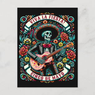 Cartão Postal Viva La Fiesta! Cinco de Mayo design