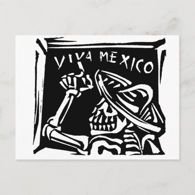 Cartão Postal Viva México - O "Dia dos Mortos" do México (Frente)