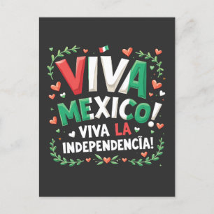 Cartão Postal Viva México Viva la Independencia Dia da Independê
