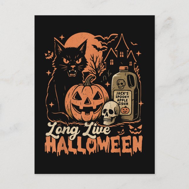 Cartão Postal Viva o Halloween (Frente)