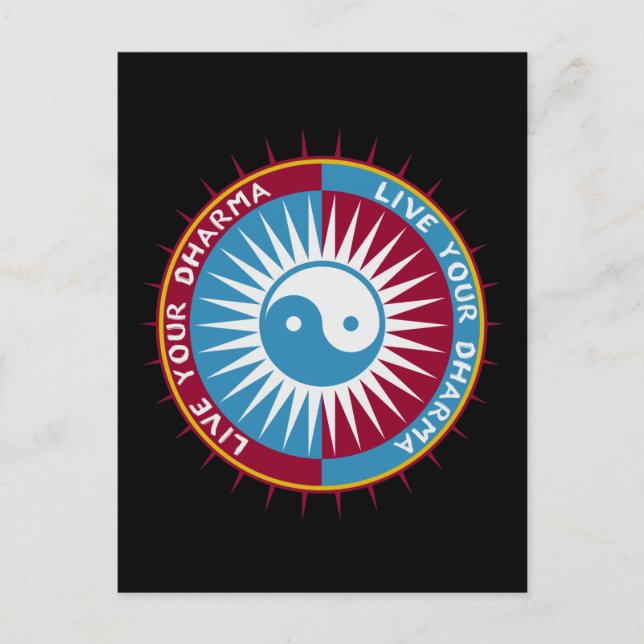 Cartão Postal Viva o seu Dharma (Frente)