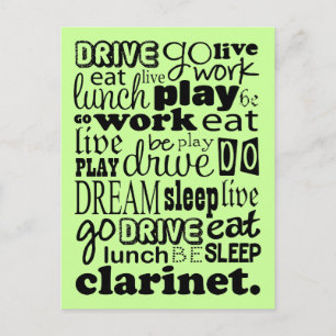 Cartão Postal Viver Para Tocar O Clarinet