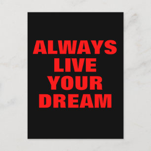 Cartão Postal Viver Sempre O Seu Sonho Motivacional