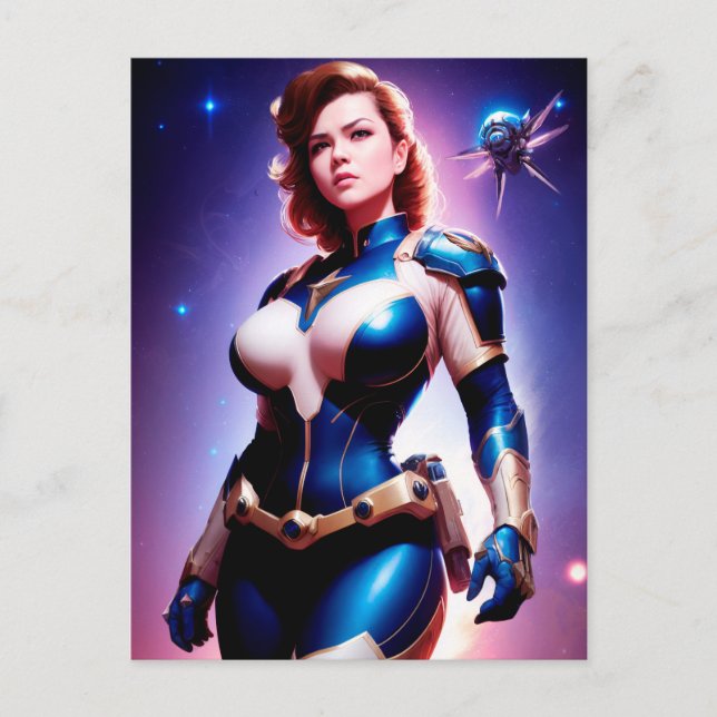 Cartão Postal Vivid Retro 50 Feminina no Sic Ranger Espacial (Frente)