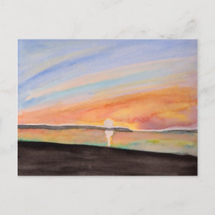 Cartão Postal Vivid Watercolor Sunrise