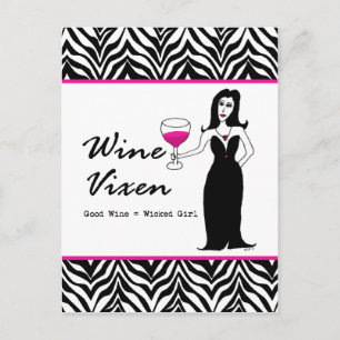 Cartão Postal Vixen "Bom vinho = Menina Molhada"