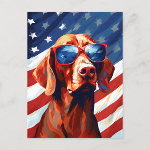 Cartão Postal Vizsla 4 de julho Dia da Independência