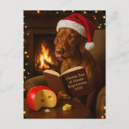 Cartão Postal Vizsla 'Cheese Tax' Christmas postcard
