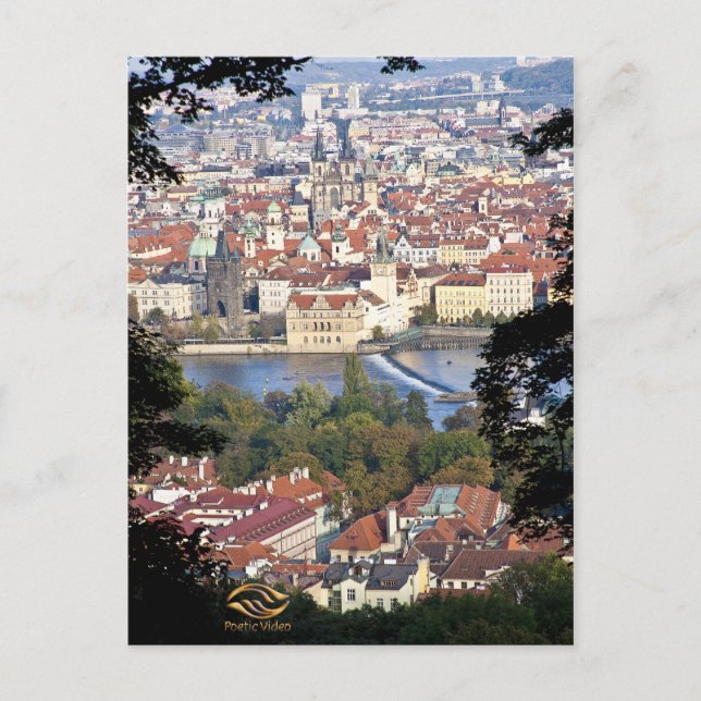 Cartão Postal Vltava River Praga (Frente)