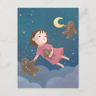 Cartão Postal Voando com Sonho de Biscoitos Gingerpão