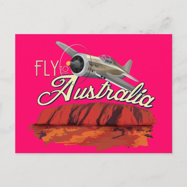 Cartão Postal Voar Para A Austrália (Frente)