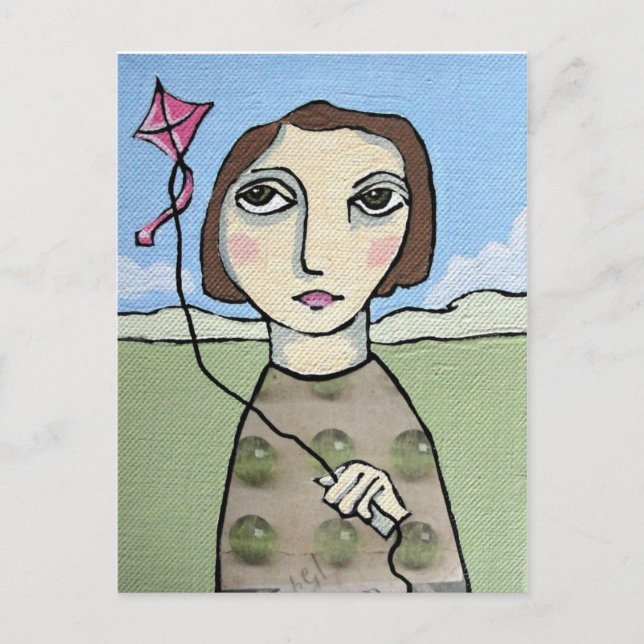Cartão Postal Voar uma pipa (Frente)