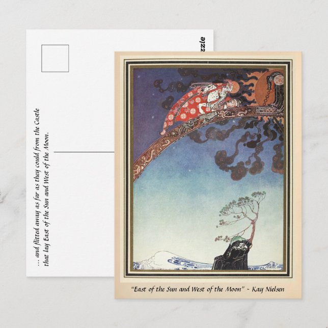 Cartão Postal Voaram para longe do Castelo Kay Nielsen (Frente/Verso)