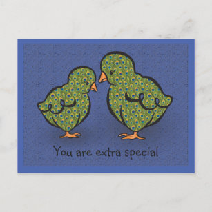 Cartão Postal Você É Extra Especial! Pintinho ou Peacock? Humor