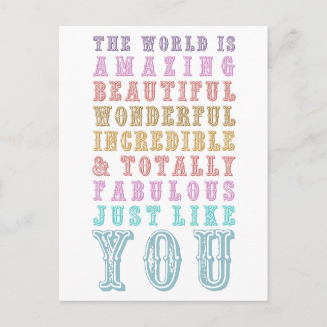CARTÃO POSTAL VOCÊ É INCRÍVEL (Frente)