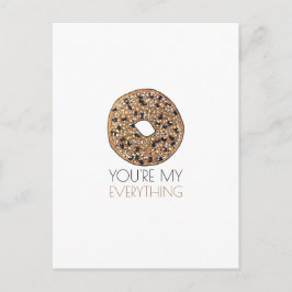 Cartão Postal Você é Meu Amor de Café da Manhã de Bagel Tudo