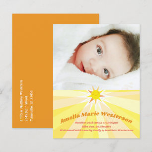 Cartão Postal Você é meu Anúncio de Nascimento de Bebê Sunshine