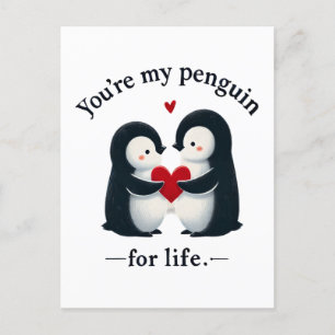 Cartão Postal Você é meu casal de pinguins para a vida toda
