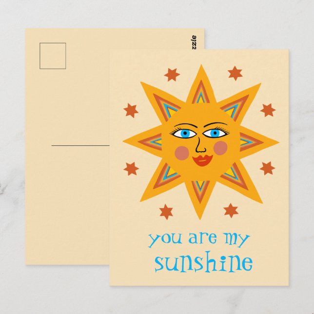 Cartão Postal Você é meu Sol Alegre CUSTOM (Frente/Verso)