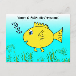 Cartão Postal Você é O-Fish-ally Incrível Nadando Peixe de Ouro