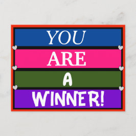 Cartão Postal VOCÊ É UM Inspirador de Citação Colorida WINNER
