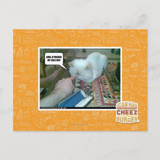 Cartão Postal Você empurrou meu rosto para dentro! (Frente)