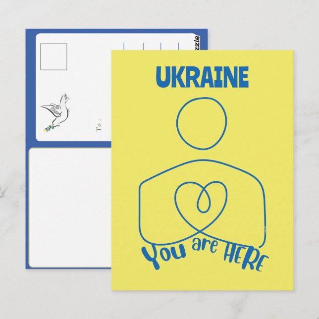 Cartão Postal Você Está Aqui: Ucrânia, Cartão-Postal Personalizá (Frente/Verso)