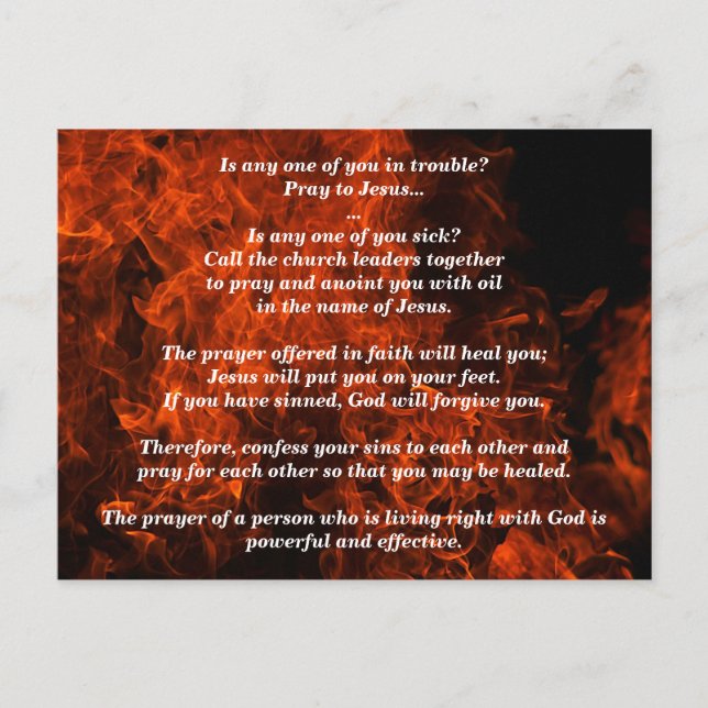 Cartão Postal Você está doente? Então ore Tiago 5:13-16 (Frente)
