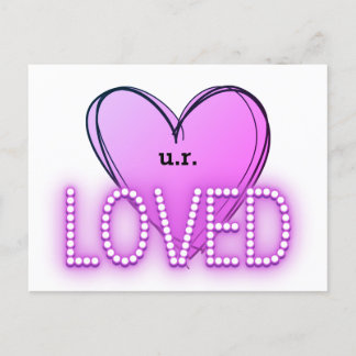 Cartão Postal Você está (U.R.) Amado | Coração Roxo