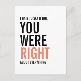 Cartão Postal Você Estava Certo, Mãe, Dia de as mães