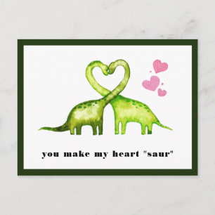 Cartão Postal Você Faz Meu Coração "Saur" Dinossauro Fofo
