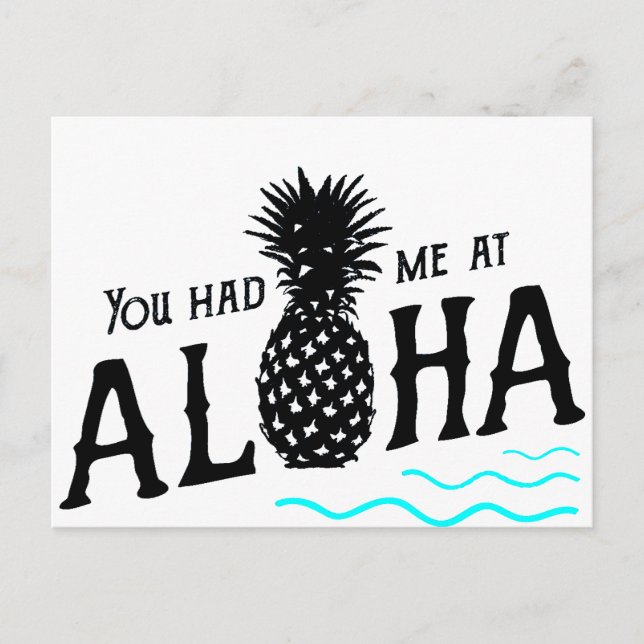 CARTÃO POSTAL VOCÊ ME CONQUISTOU COM ALOHA (Frente)