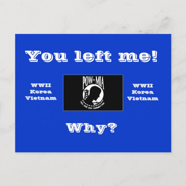 Cartão Postal Você me deixou! (Frente)