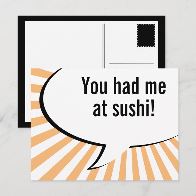 Cartão Postal você me pegou em sushi (Frente/Verso)