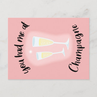 Cartão Postal Você me pegou no champanhe // garota divertida