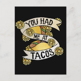 Cartão Postal Você me pegou nos tacos