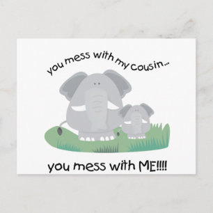 Cartão Postal Você mexe com meu primo, você bagunça comigo